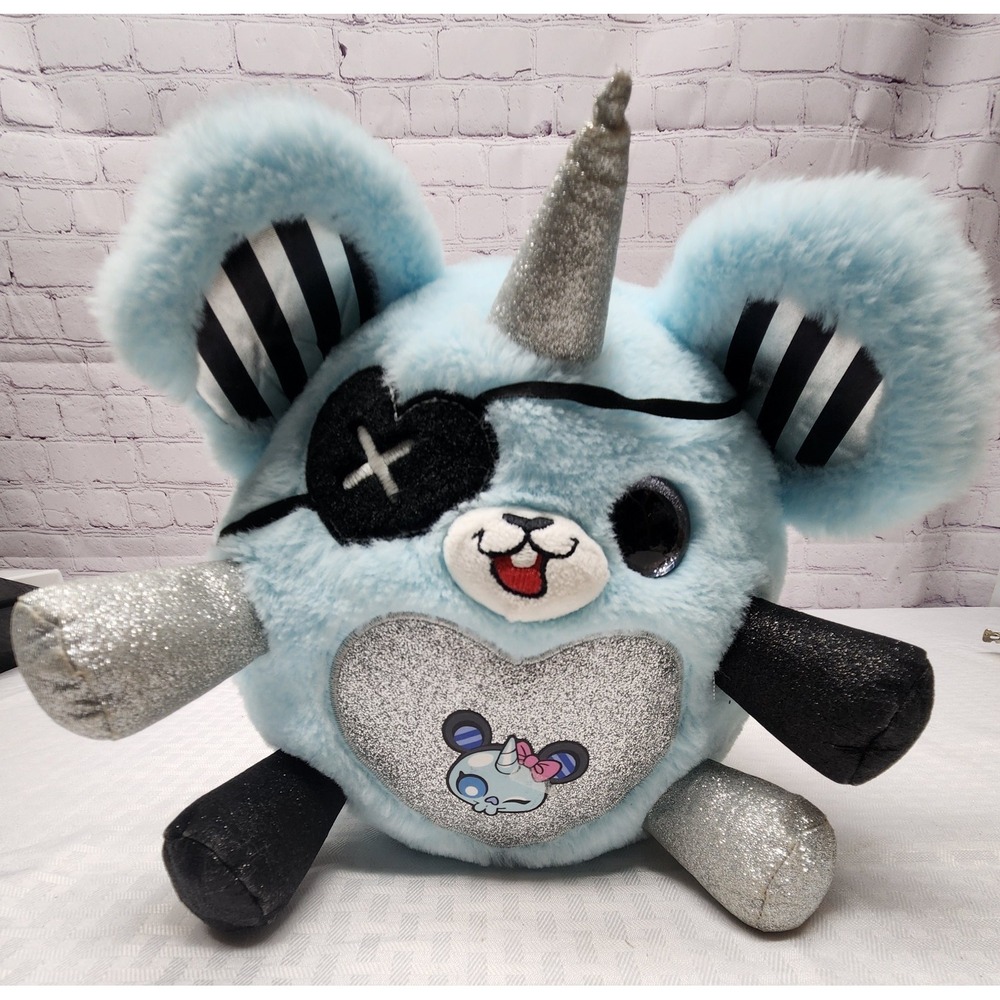 ZURU Rainbocorns Monstercorn Vampire Rat Plush 10" Blue Unicorn Stuffed Toy